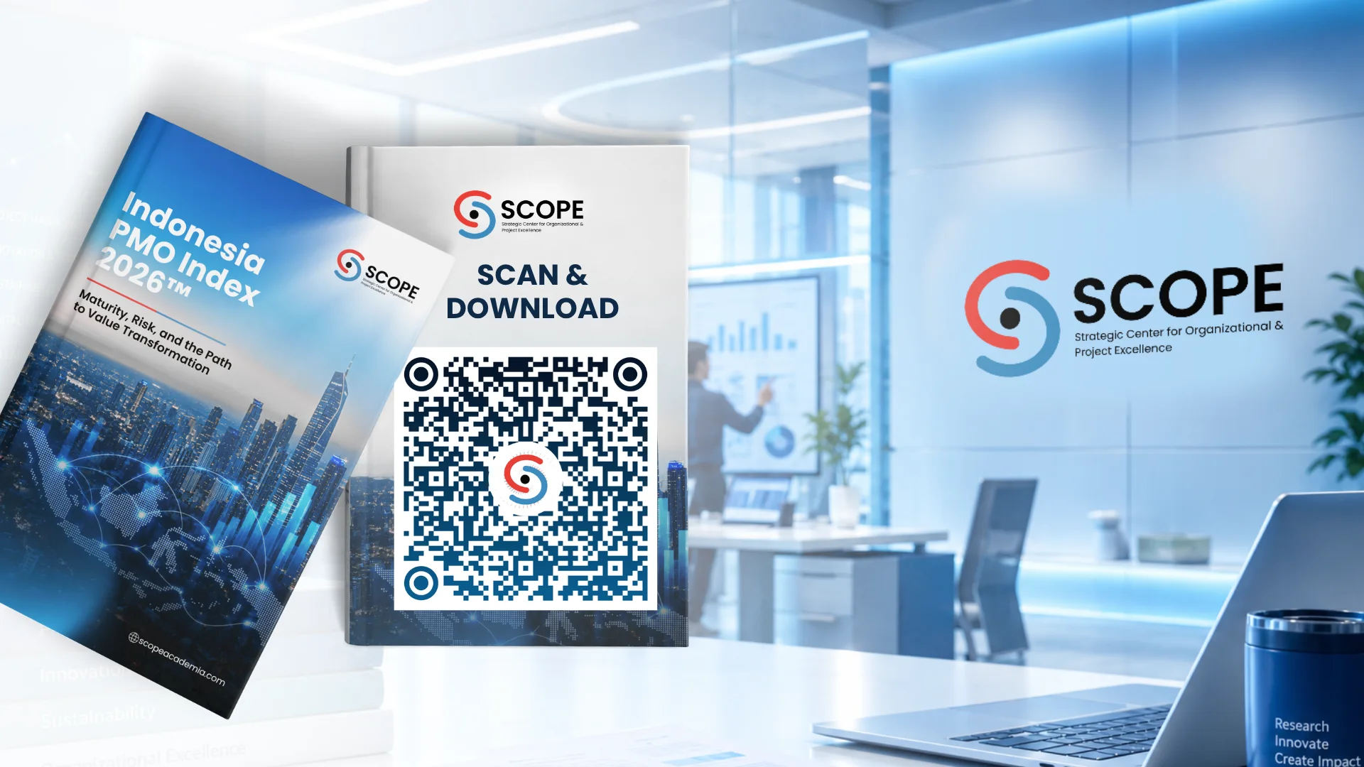Riset Indonesia PMO Index 2026 dapat diakses dan diunduh secara terbuka melalui situs web resmi SCOPE.