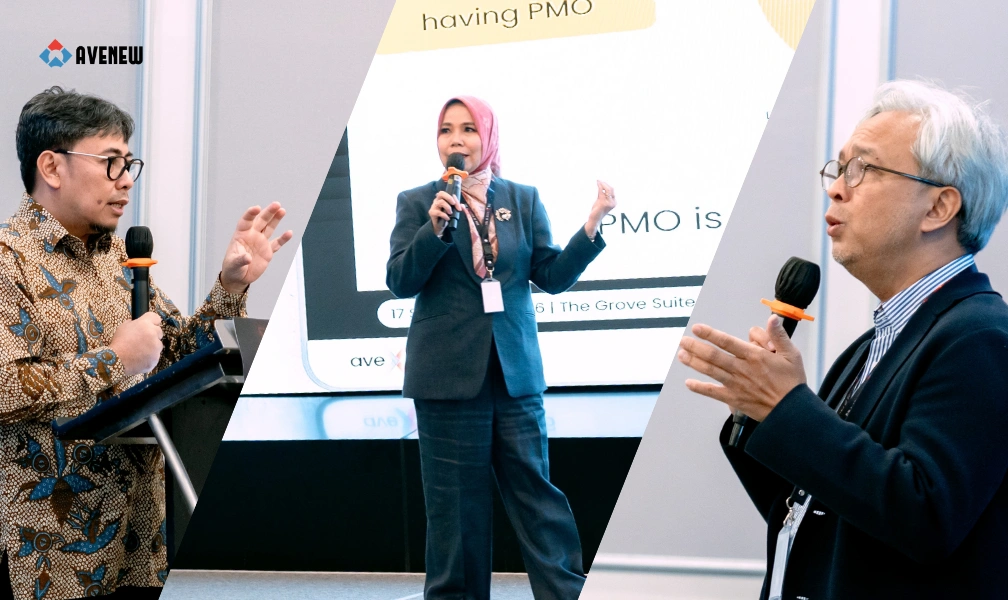 Andre Permana, Dr. Alin Veronika, dan Dr. Mohammad Ichsan saat memaparkan materi pada sesi expert talks pagi di AveXchange 2026.
